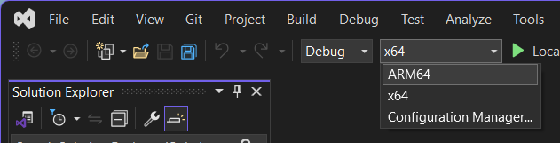 Visual Studio ARM64 target